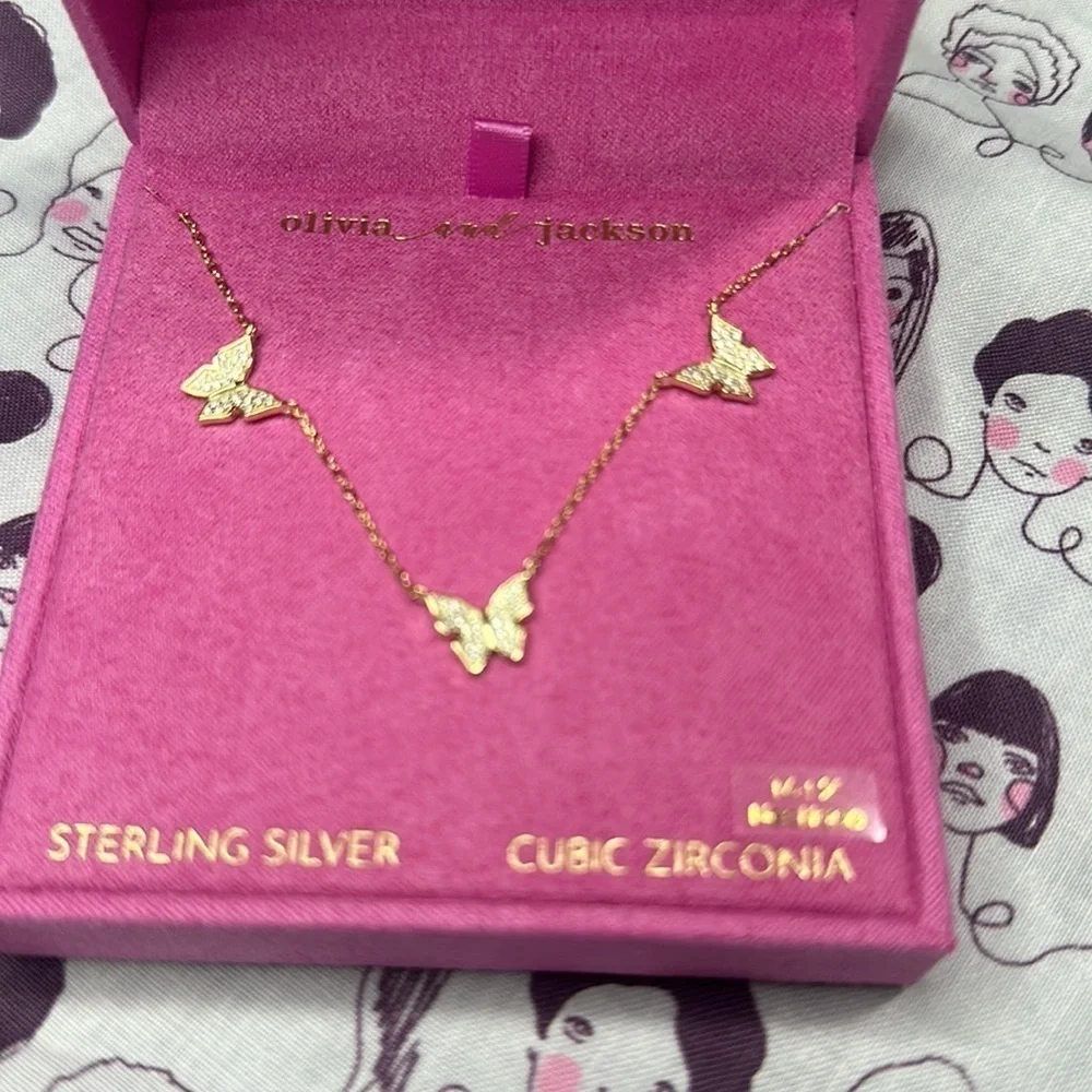 olivia and jackson Butterfly Necklace NIB